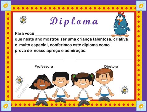Modelos De Diplomas Para Educação Infantil