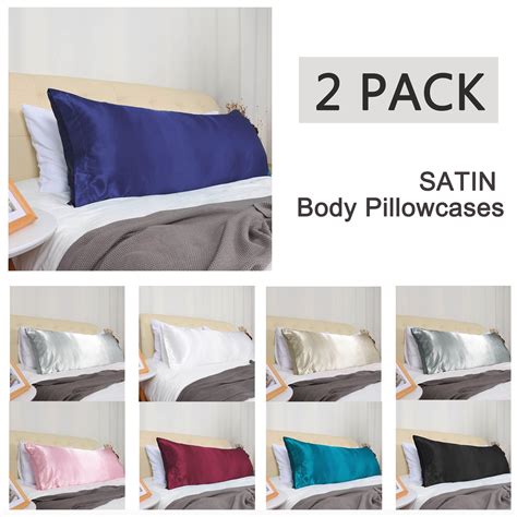 2pc Body Pillow Case Soft Silky Satin Long Bedding Body Pillow Cover 20x54inch Pink Walmart
