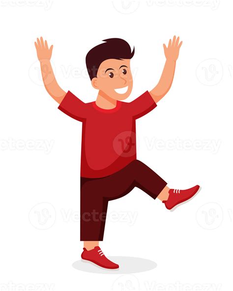 Character Boy Happy Dance Movements Isolated 21491811 Png