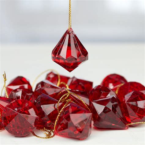 Burgundy Acrylic Diamond Ornaments Christmas Ornaments Christmas