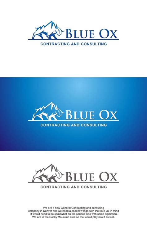 Logo Design 82 Blue Ox Contracting And Consulting Design Project