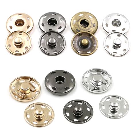 50setlot Metal Snaps Buttons Press Button Fasteners Black Gold Silver