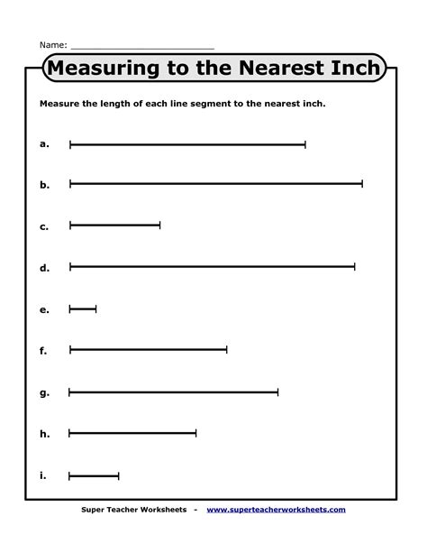 Measuring In Inches Worksheet