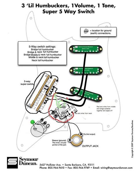 Wiring diagram for all seymour duncan humbucker pickup models basic installation. Seymour Duncan Distortion Wiring Diagram