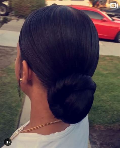 Slicked Ponytail With Bun Ponytail With Extension Full Twisted Bun