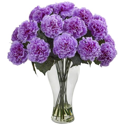 nearly natural 18 in purple artificial carnation at