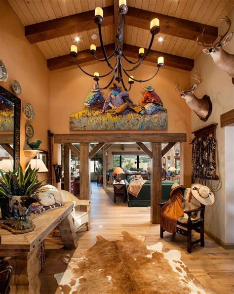 Cowboy Decoration Ideas Entry Southwestern With Vaulted Ceilings