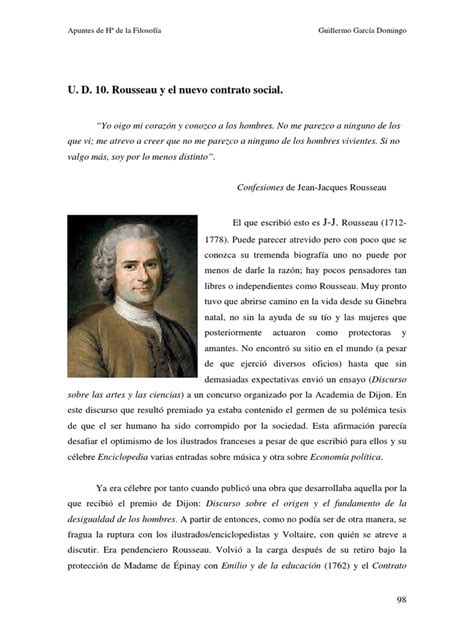 • la dinámica de los derechos en el pensamiento moderno. U.D. 10. Rousseau y El Nuevo Contrato Social | Jean ...