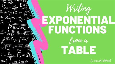 Writing Exponential Functions From A Table Youtube