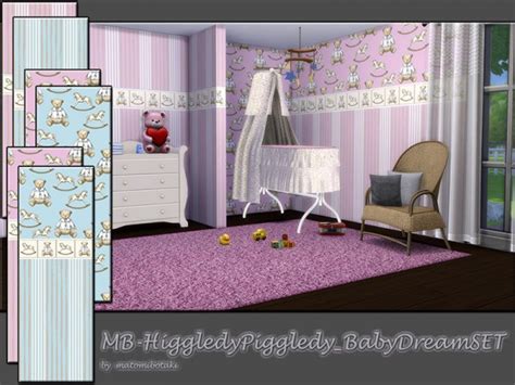 The Sims Resource Baby Dream Walls By Matomibotaki Sims 4 Downloads