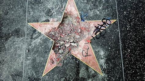 trump s hollywood walk of fame star becoming crazy point of violence but no additional