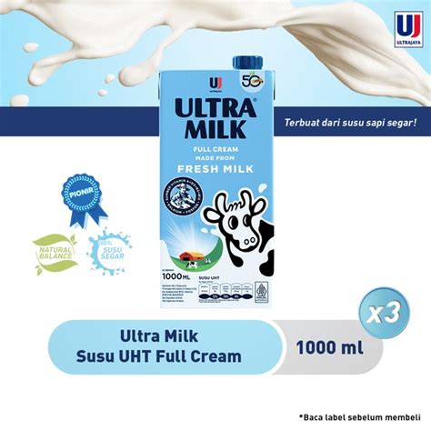 Jual Ultra Milk Susu Uht Full Cream 1l Paket Isi 6 Pcs Di Lapak