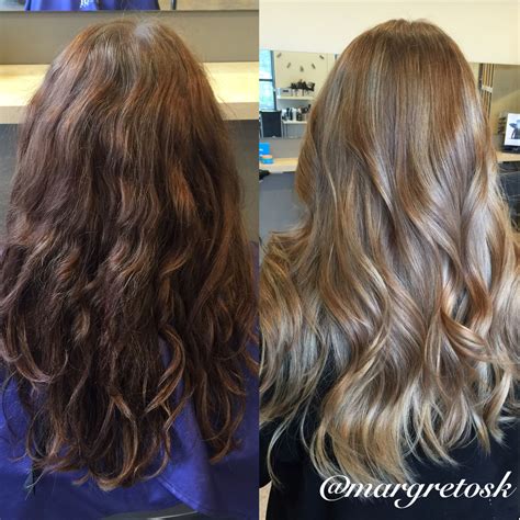 Before And After Coloring From Dark Brown To A Softer More Natural