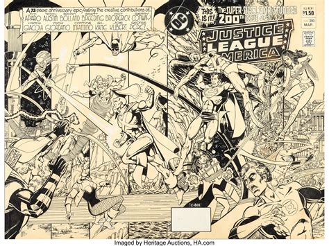 George Perez Justice League Of America 200 Wraparound Cover Lot