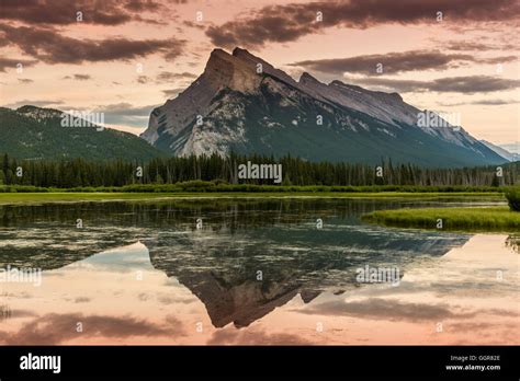 Sunset View Of Mount Rundle And Vermilion Lakes Banff National Park