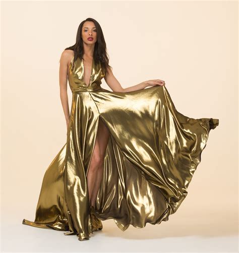 Gold Silk Lamé Gown
