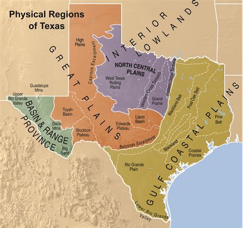 Physical Regions Republic Of Texas Texas Geography Rio Grande Valley