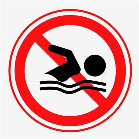 Red No Swimming Sign Cartoon Sign No Swimming No Icon Png