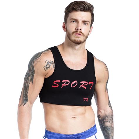 Mens Summer Shirt Breathable Stretch Chest Protector Short Vest Tee Letter Printing Tank Tops