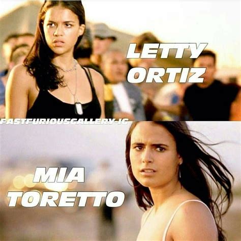Letty Ortiz Portray By Michelle Rodriguez And Mia Toretto Portray By