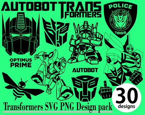 Transformers Svg Png 30 Design Pack Bumblebee Optimus Prime Autobots