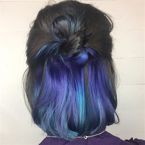 Hidden Color Blue And Purple Hidden Hair Color Hair