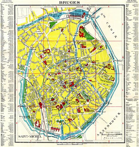 Old Map Of Brügge Bruges In 1909 Buy Vintage Map Replica Poster