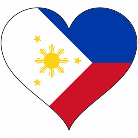 Flag Heart National Philippines Icon