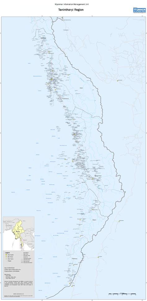 Document Administrative Map Tanintharyi Region Detailed