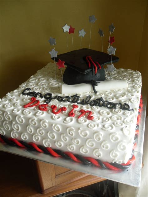 High School Graduation Cakes Cake Whimsy Red Black And White