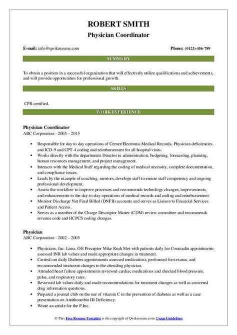 However, even with more room to expand, job seekers should be careful. Physician Resume Samples | QwikResume
