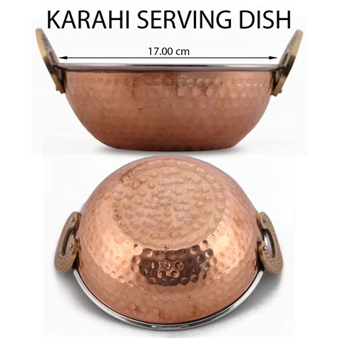 Karahi Indian Serving Dishes 2 Piece Copper Bowl Set Copper Kitchen
