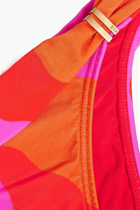 VIX PAULA HERMANNY Artsy Bia Printed Embellished Low Rise Bikini Briefs