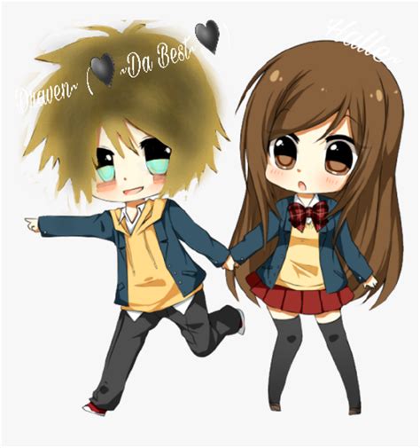 Cute Chibi Anime Couple Png Download Gambar Anime Couple Chibi