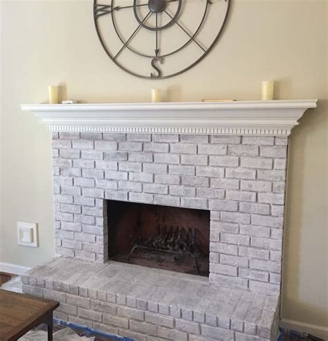 Whitewash Brick Fireplace 1 Shepard Painting Solutions Residential