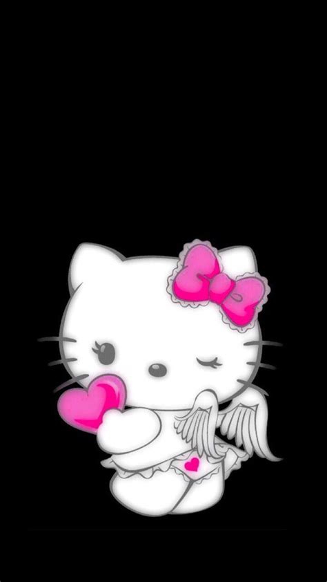 Hello Kitty Wallpapers Desktop Black Wallpaper Cave