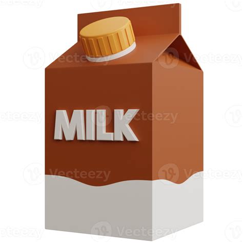 3d Rendering Chocolate Milk Box Isolated 12421960 Png