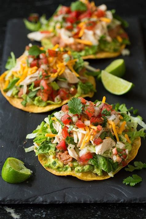 Tostadas With Chicken Refried Beans And Guacamole Cooking Classy