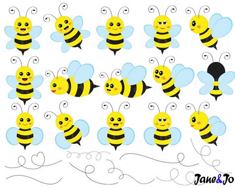 62 Bee Clipart Bees Clipart Honey Bees Clip Art Bee Etsy Bee Images