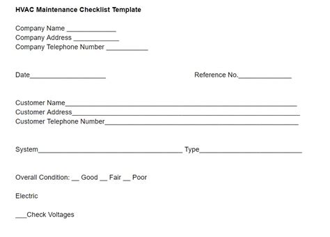 Hvac Maintenance Checklist Template Free Download Housecall Pro