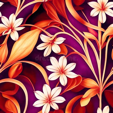 Ai Generated Illustration Of A Vibrant Floral Seamless Pattern Tile