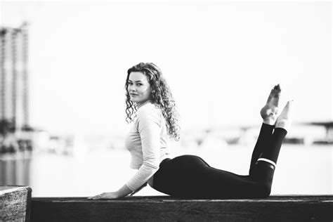 Black And White Back Bend Yoga Photoshoot By The Seaside Photography By Britt James From In