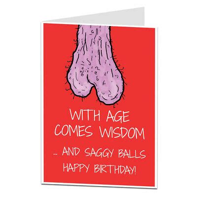This is the secret to feeling young even when you are forty years old. Funny Rude Birthday Card For Men Him 40th 50th 60th ...