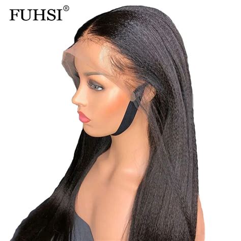 13x6 Yaki Straight Lace Front Human Hair Wigs For Black Women Brazilian