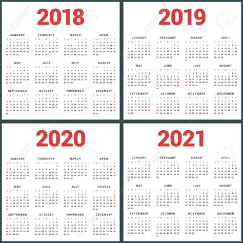 Calendar 2019 2020 2021