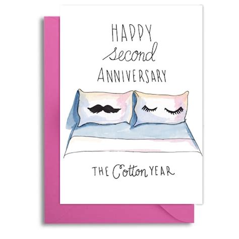 Funny 2 Year Anniversary Card 2nd Anniversary Card Cotton Etsy Uk