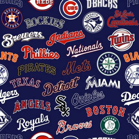 Anyone who loves mlb likely has at least one, or more, favorite teams. MLB All Team Logos Fleece Fabric - MLB Fleece Fabric By ...