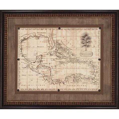 Paragon Caribbean Old World Map 1806 Framed Print