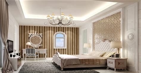 A contrasting bedroom wiht a an elegant moody bedroom with dark walls, a catchy chandelier, artworks, an animal rug and leather chairs. Best Elegant Bedroom Designs 2017 - AllstateLogHomes.com