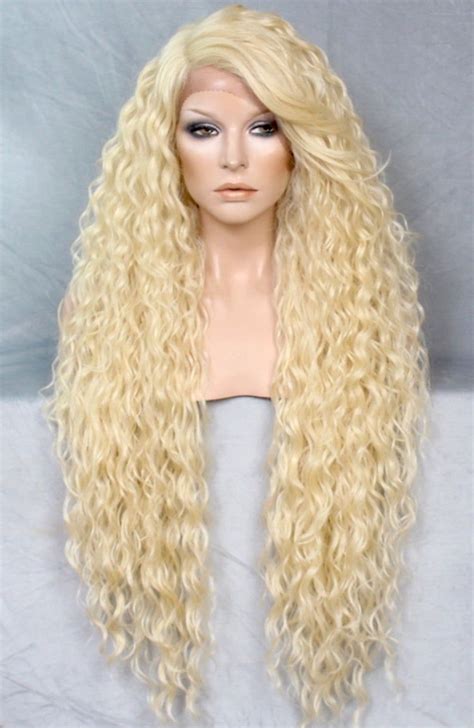 38 Extra Long Human Hair Blend Full Lace Front Wig With Etsy Hair